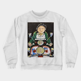 Retro Scooter, Classic Scooter, Scooterist, Scootering, Scooter Rider, Mod Art Crewneck Sweatshirt